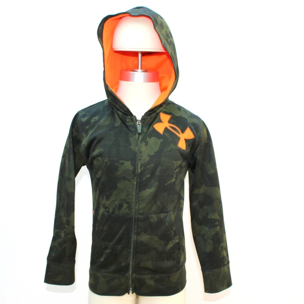Boys Under Armour Digital Camo Zip Hoodie Sz 6